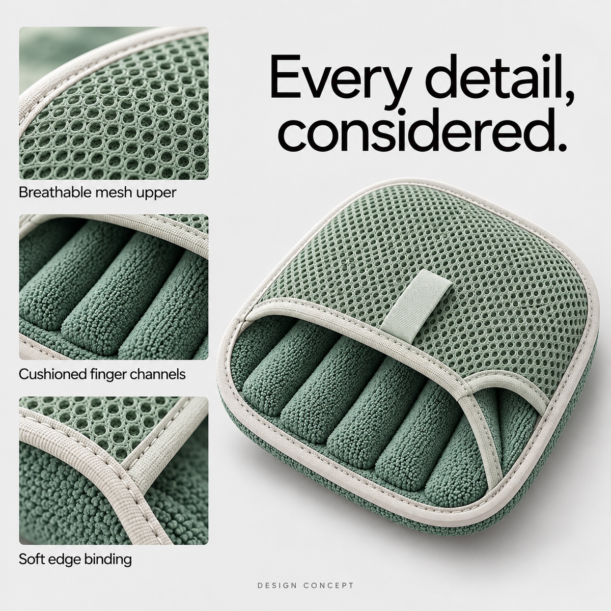 FurLift material and finger channel details